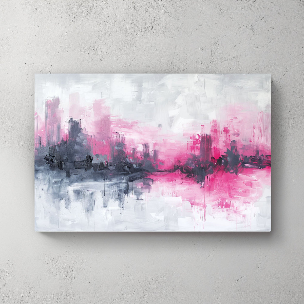 Black & Pink #1123 Canvas Wall Art & Metal Prints