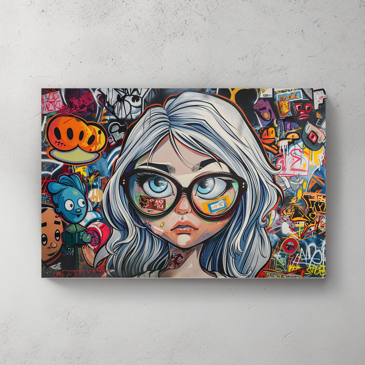 Graffiti Vision #1128 Canvas Wall Art & Metal Prints