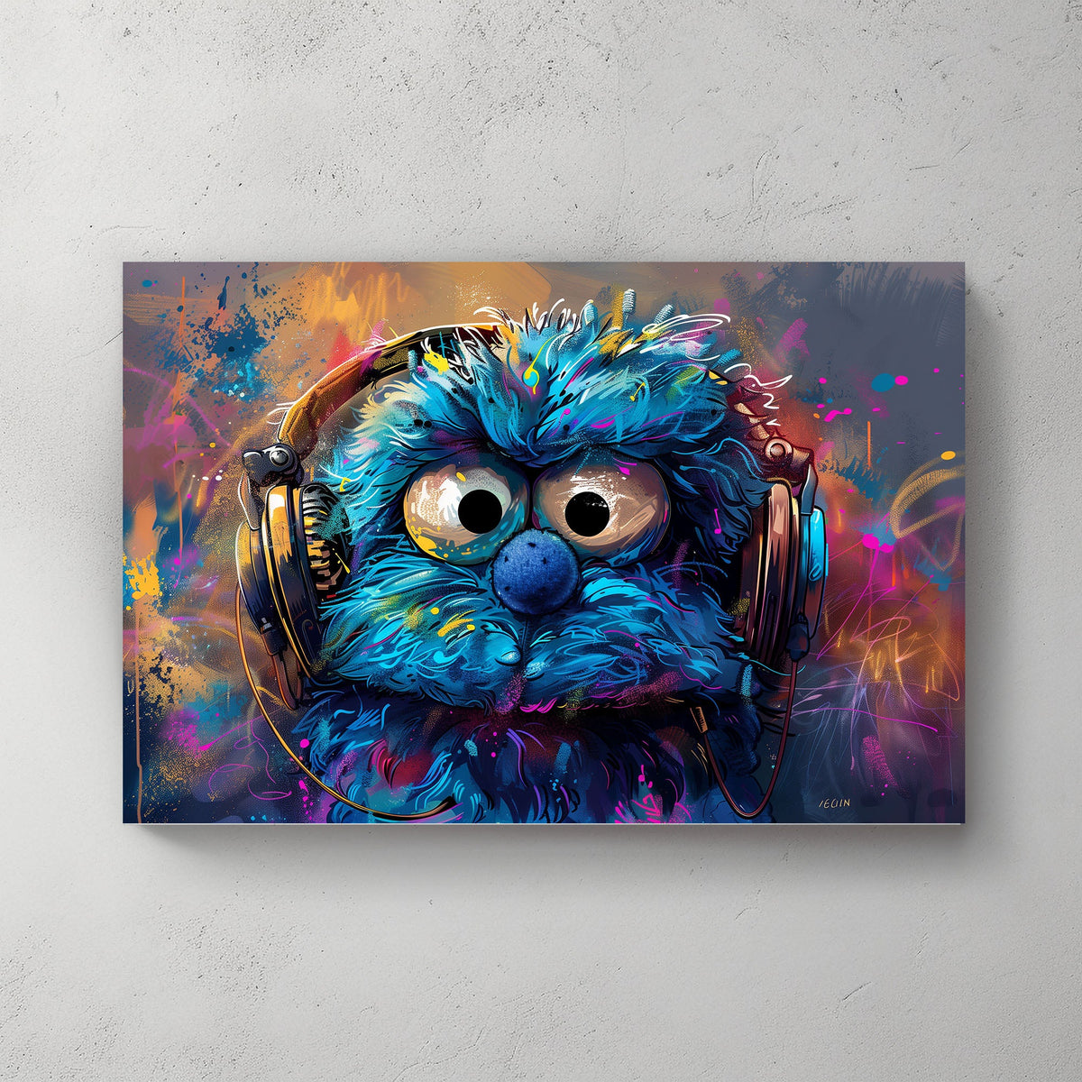 Cookie Monster #1131 Canvas Wall Art & Metal Prints