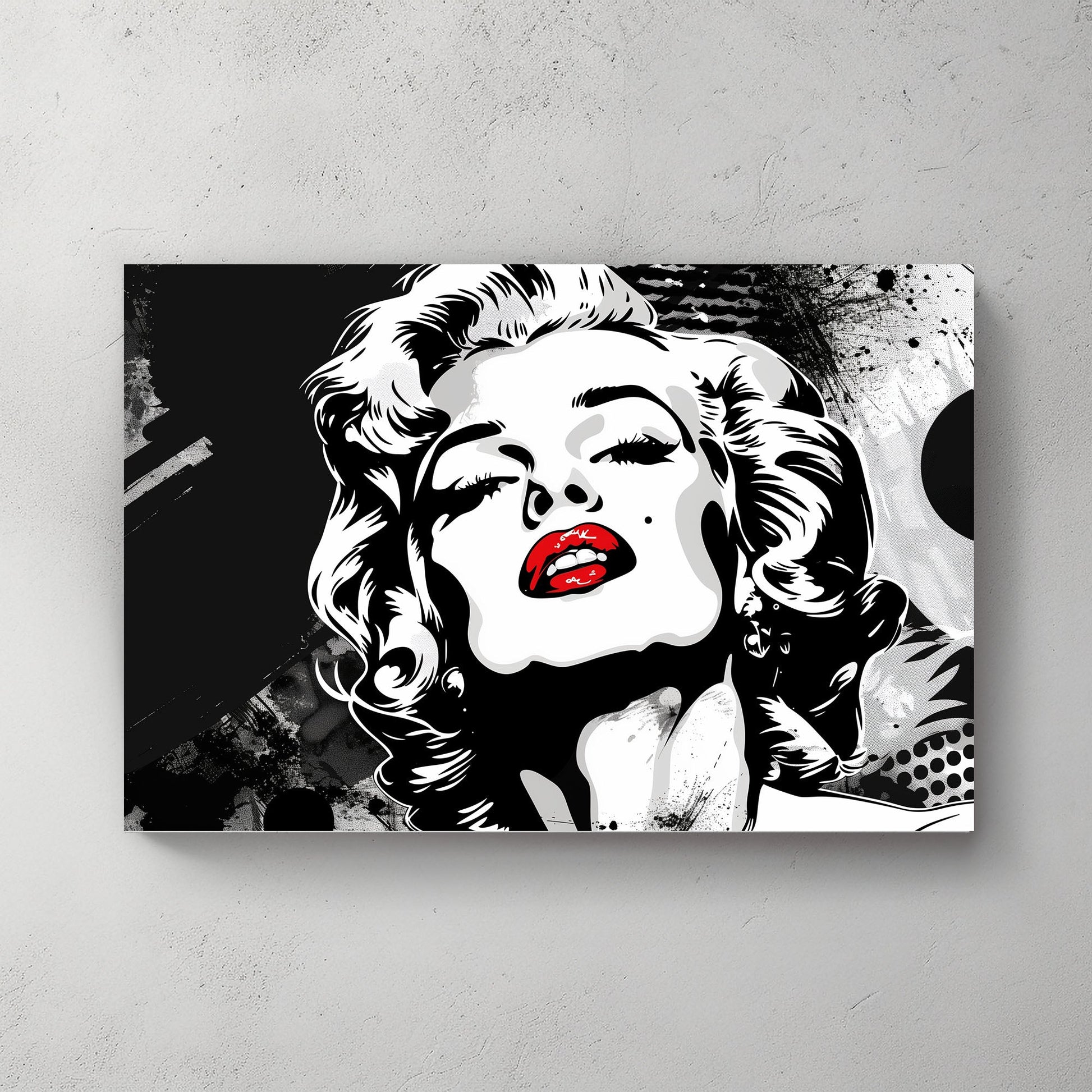 Marylin Red Lips #1155 Canvas Wall Art & Metal Prints