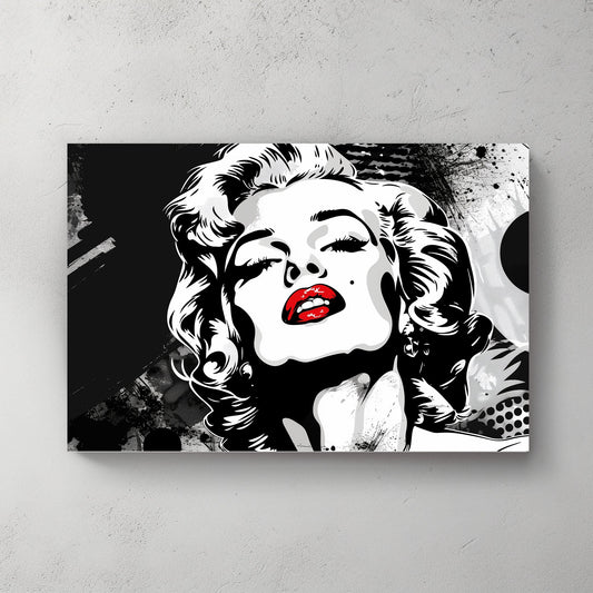 Marylin Red Lips #1155 Canvas Wall Art & Metal Prints