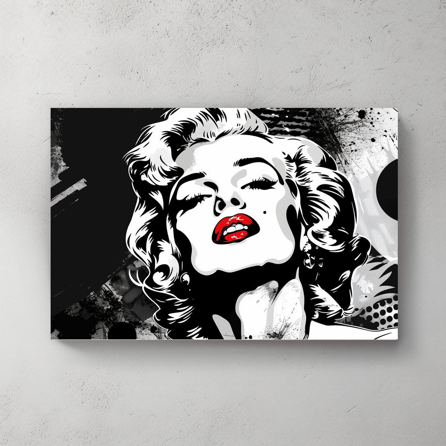 Marylin Red Lips #1155 Canvas Wall Art & Metal Prints