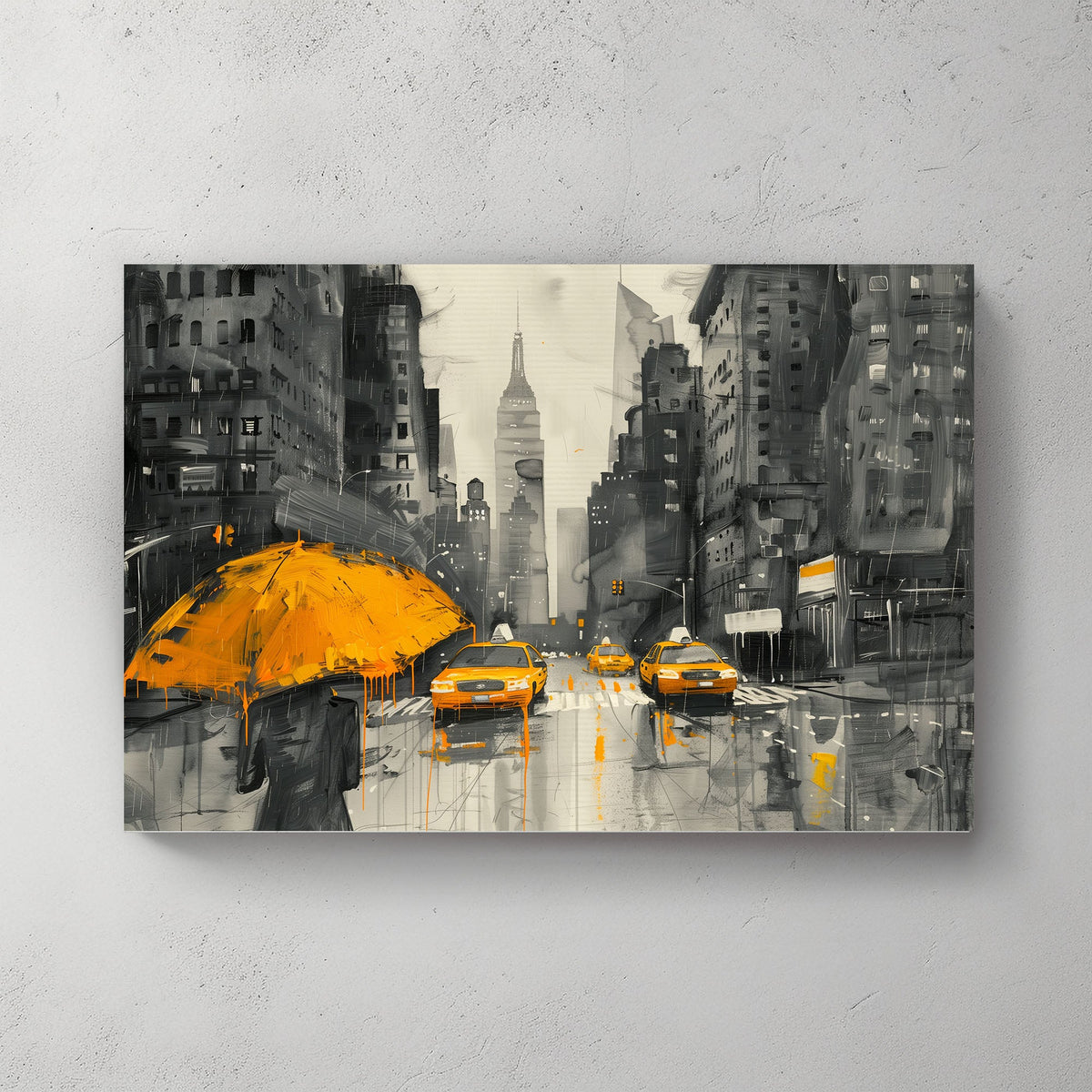 Yellow Umbrella #1166 Canvas Wall Art & Metal Prints