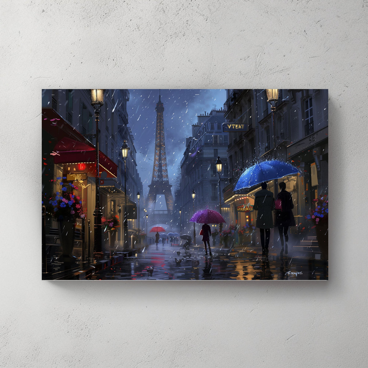 Paris By Night #1167 Canvas Wall Art & Metal Prints