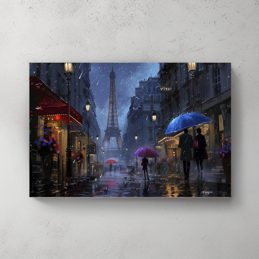 Paris By Night #1167 Canvas Wall Art & Metal Prints