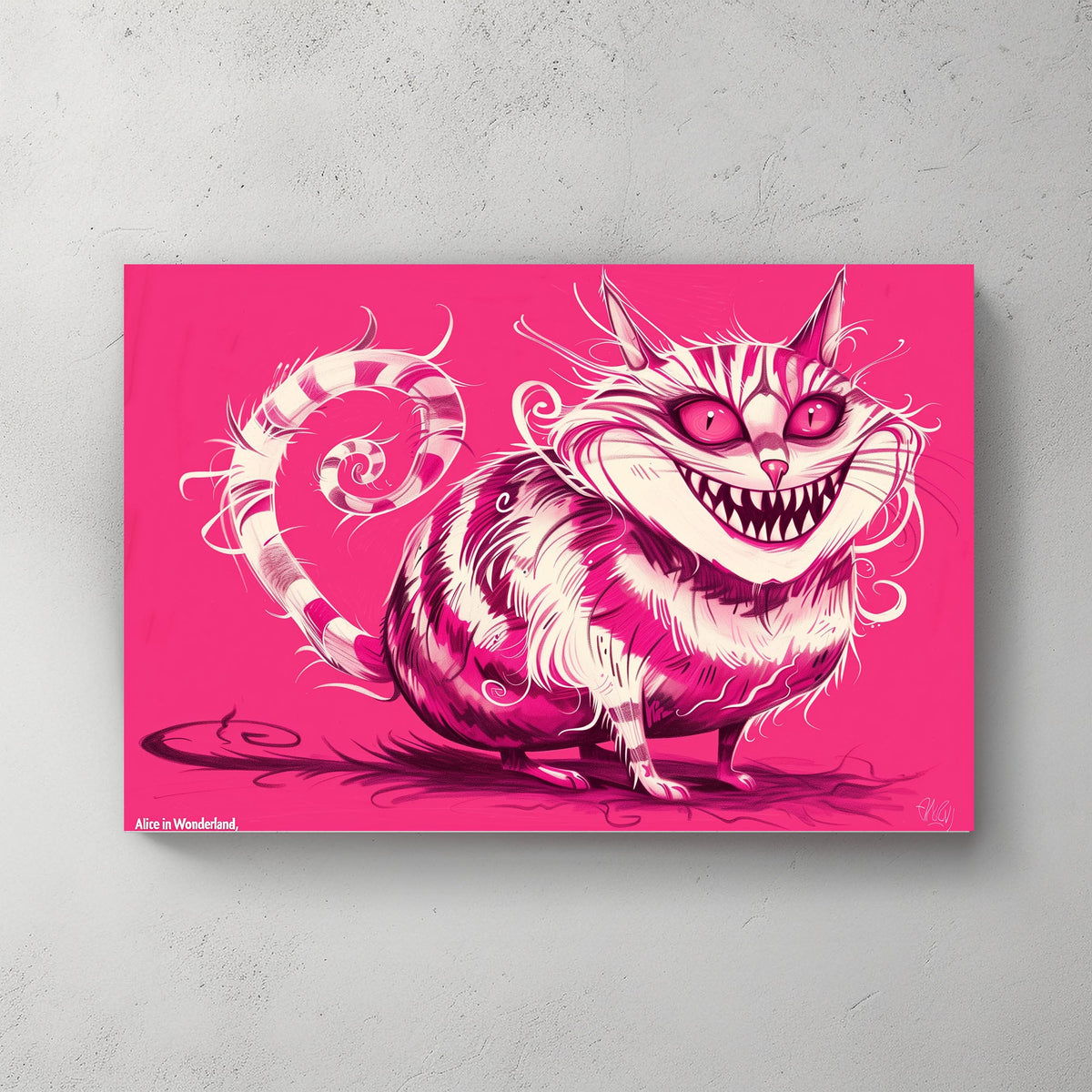 Pink Grinning #1171 Canvas Wall Art & Metal Prints