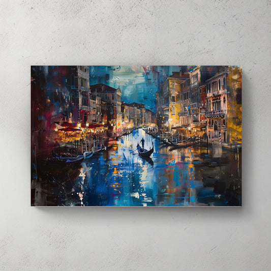 Venice By Night #1195 Canvas Wall Art & Metal Prints