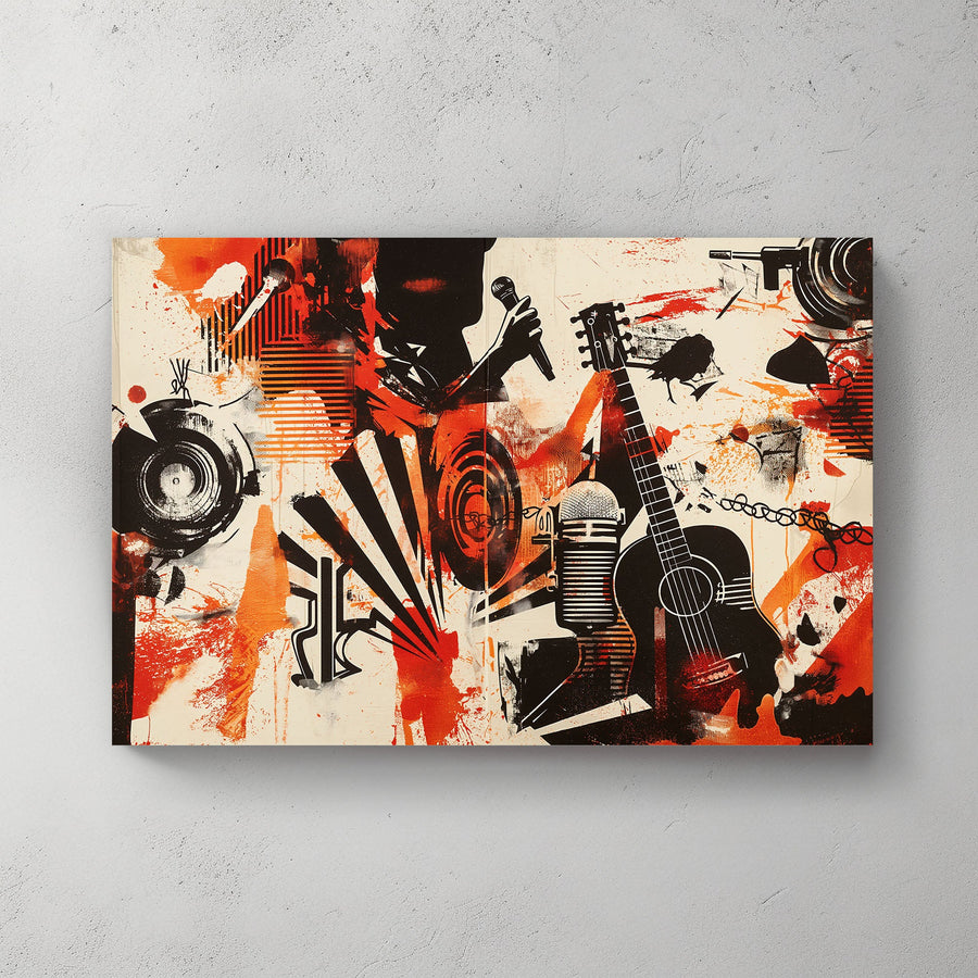 Music Abstract #1223 Canvas Wall Art & Metal Prints
