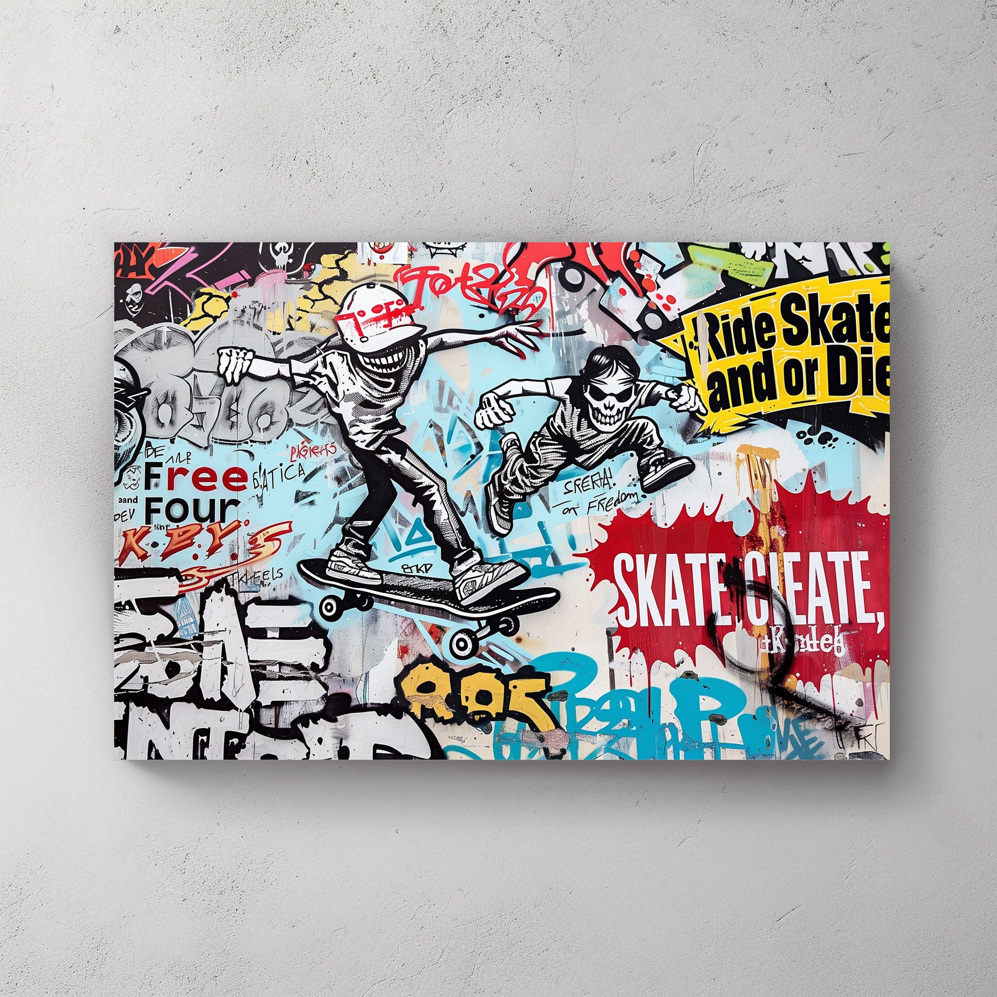 Let's Skate #1228 Canvas Wall Art & Metal Prints