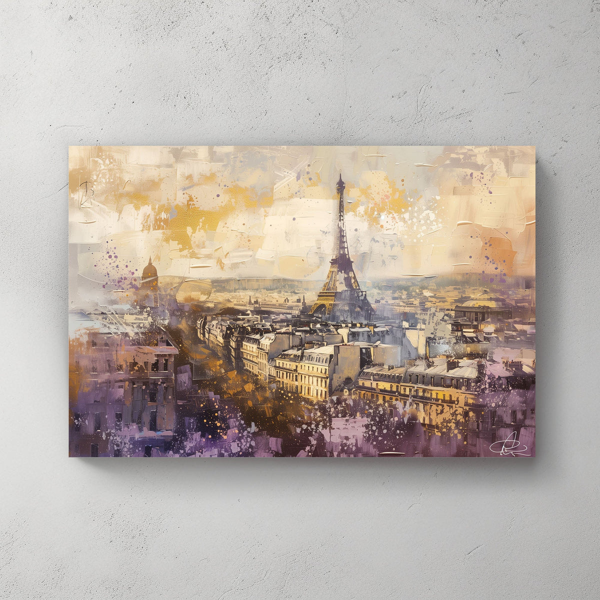 Paris in Gold #1230 Canvas Wall Art & Metal Prints
