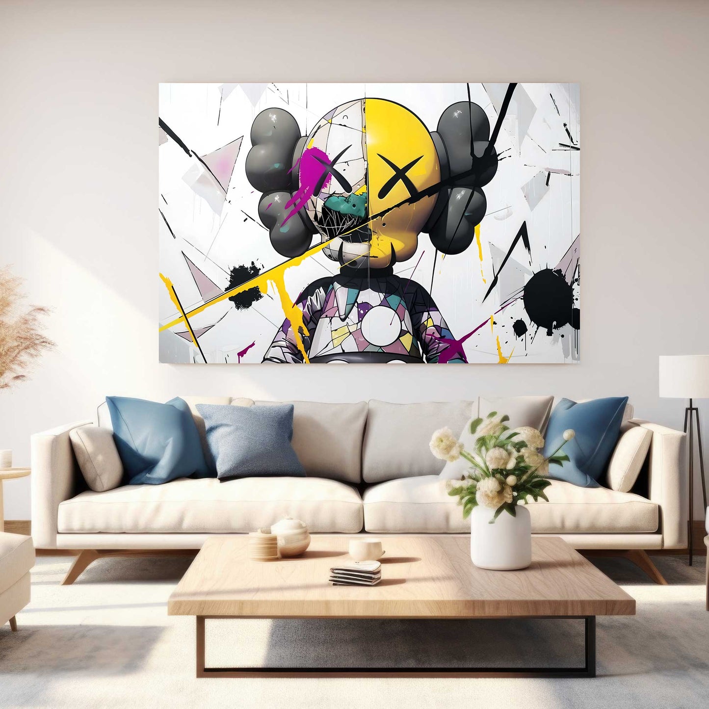 KAWS Portrait #1355 Canvas Wall Art & Metal Prints