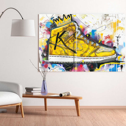 Yellow Jordan #1357 Canvas Wall Art & Metal Prints