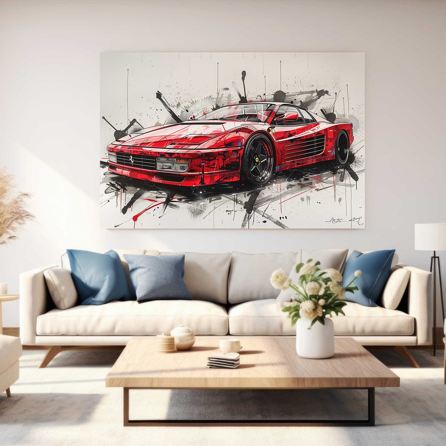 Ferrari Testarossa #1359 Canvas Wall Art & Metal Prints