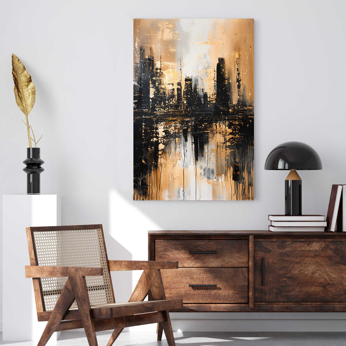 Golden Symmetry #1367 Canvas Wall Art & Metal Prints