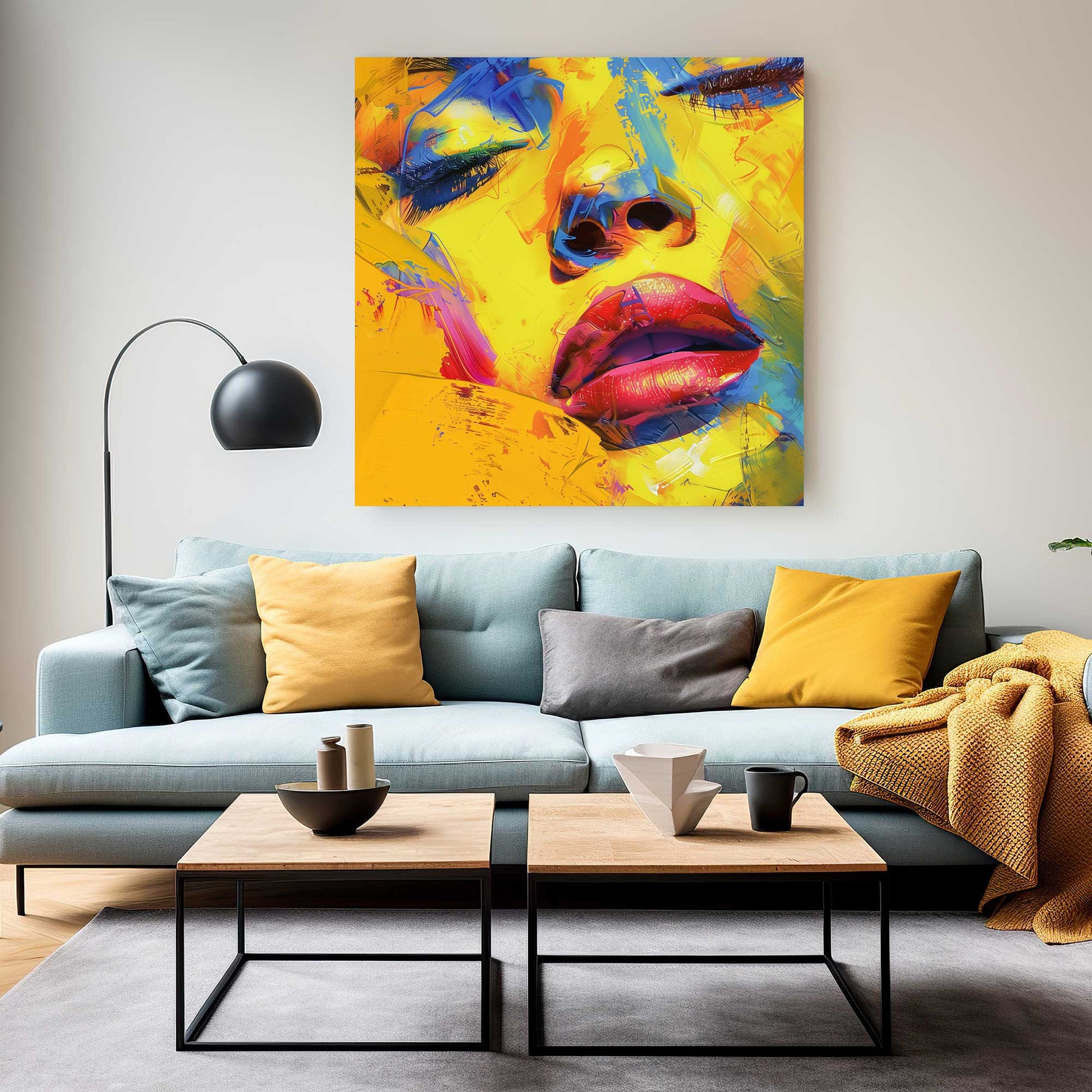 Lips Abstract #1372 Canvas Wall Art & Metal Prints