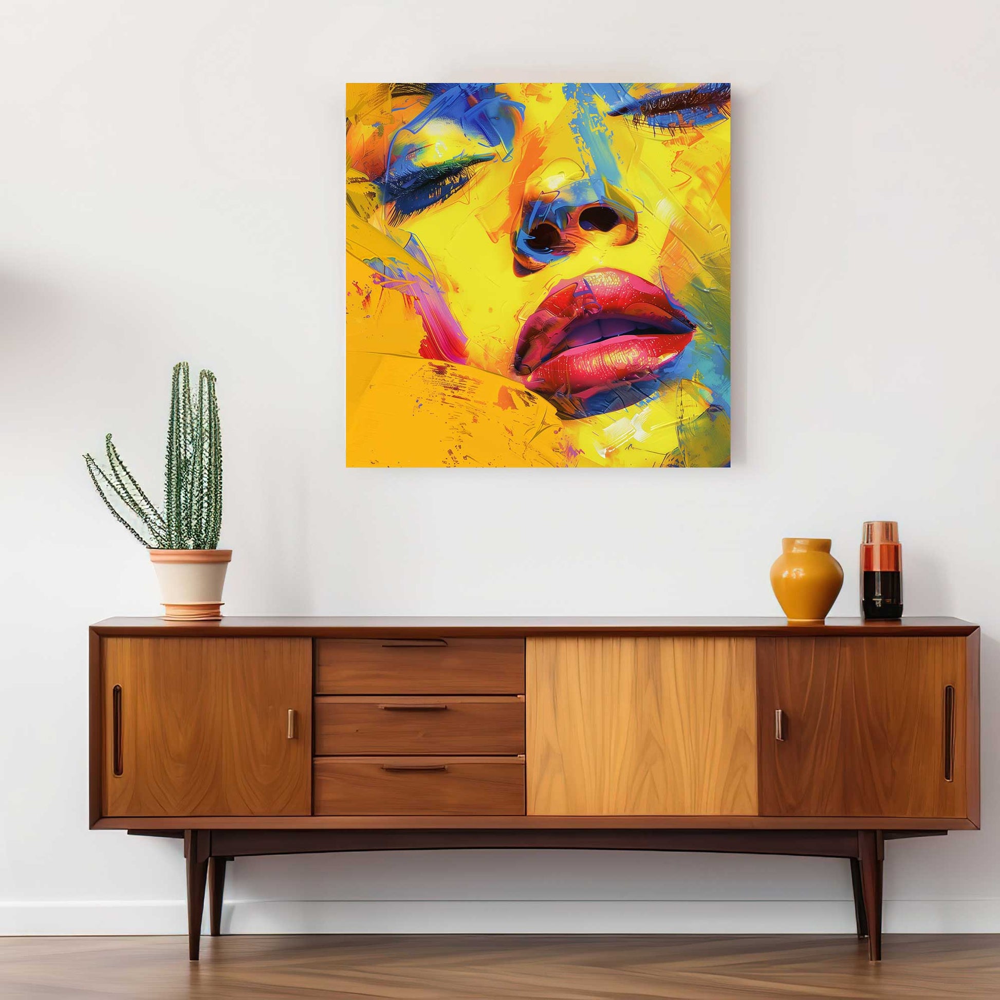 Lips Abstract #1372 Canvas Wall Art & Metal Prints