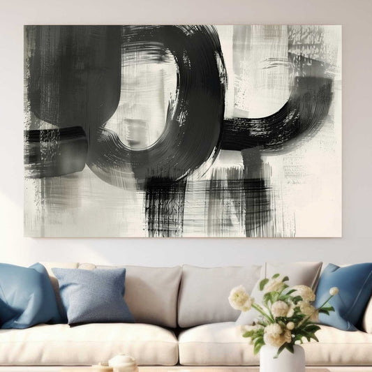 Black Circles #1306 Canvas Wall Art & Metal Prints