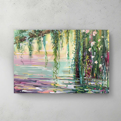 Pink Hues By The Lake #1309 Canvas Wall Art & Metal Prints