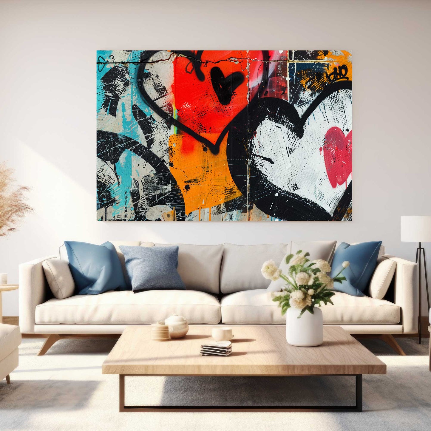 Graffiti Hearts #1311 Canvas Wall Art & Metal Prints