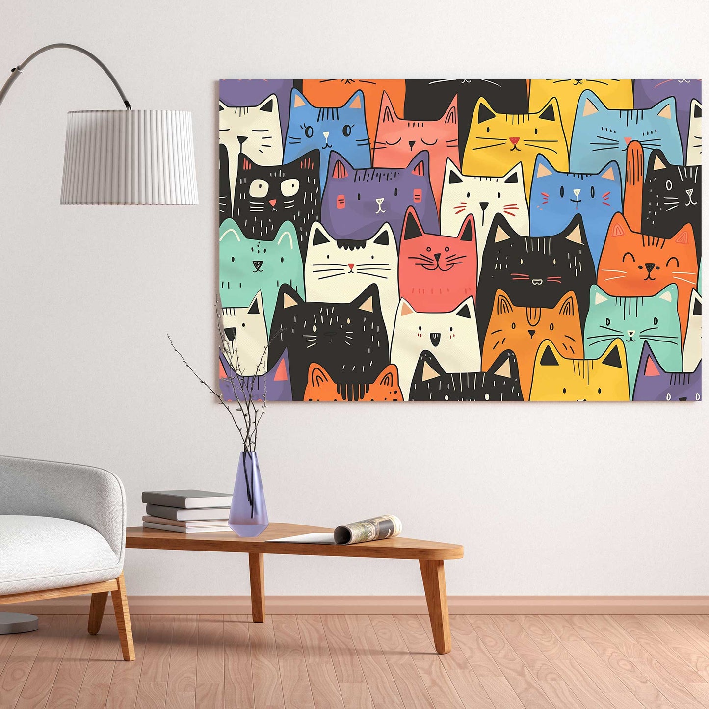 Find The Cat #1312 Canvas Wall Art & Metal Prints