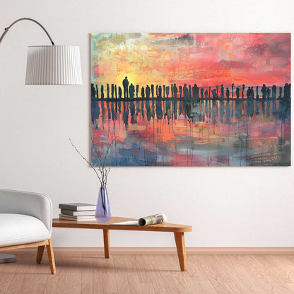 Red Horizon #1313 Canvas Wall Art & Metal Prints