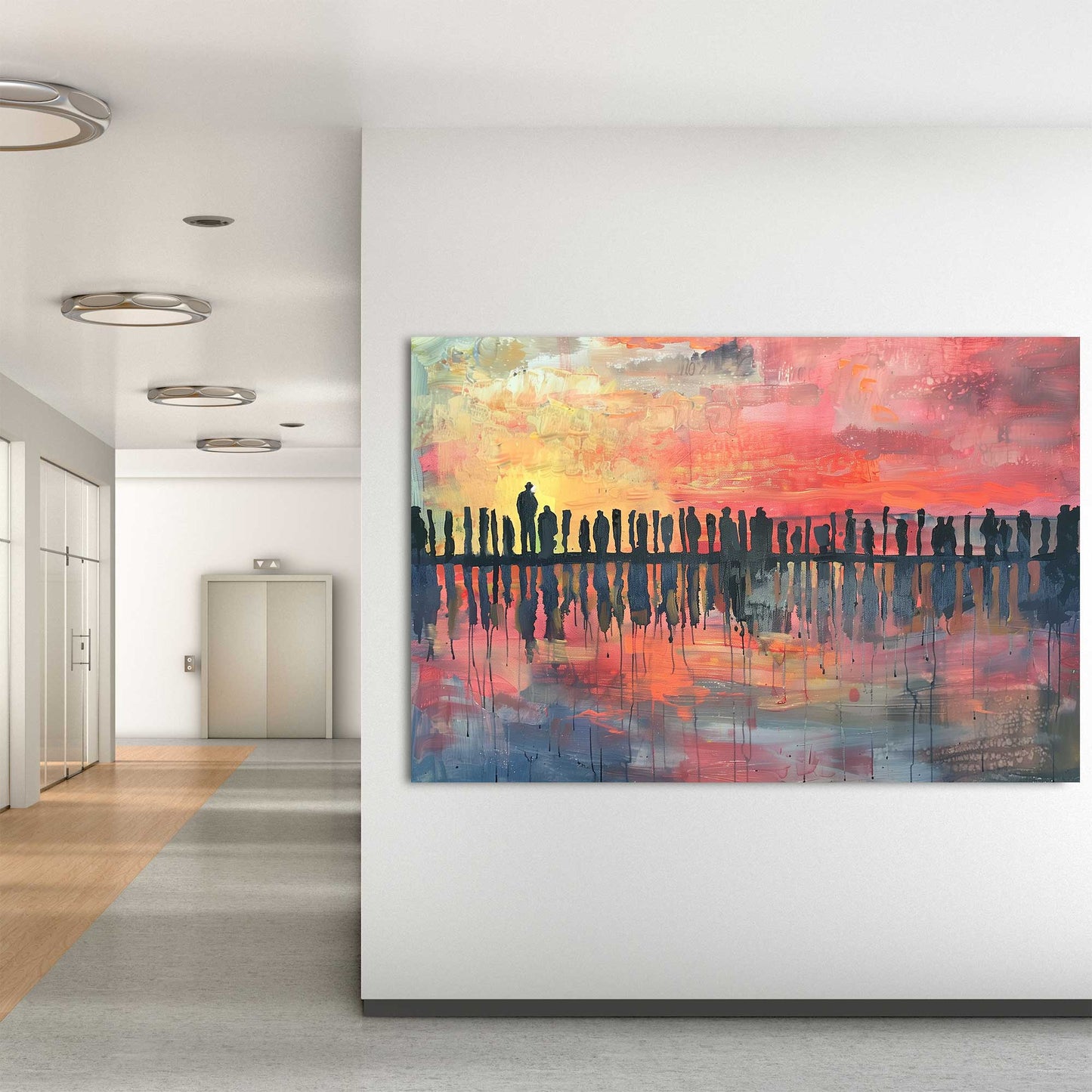 Red Horizon #1313 Canvas Wall Art & Metal Prints