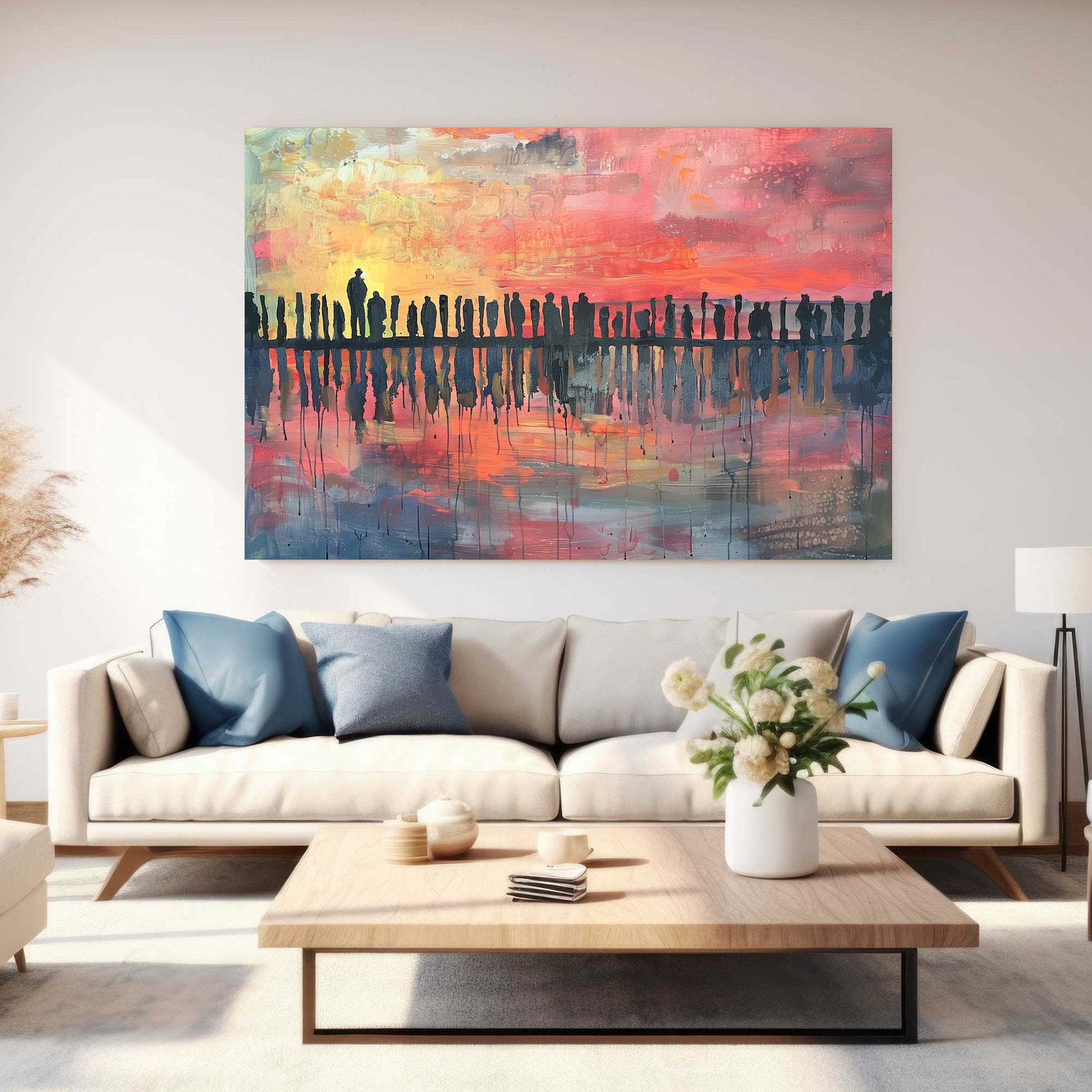 Red Horizon #1313 Canvas Wall Art & Metal Prints