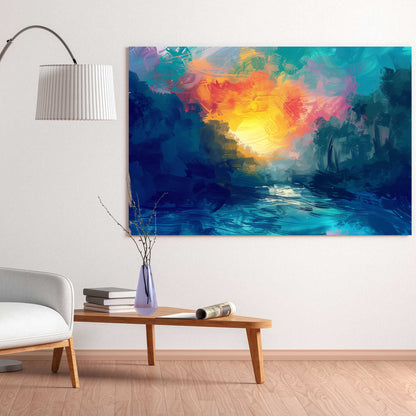 Sunset River #1314 Canvas Wall Art & Metal Prints