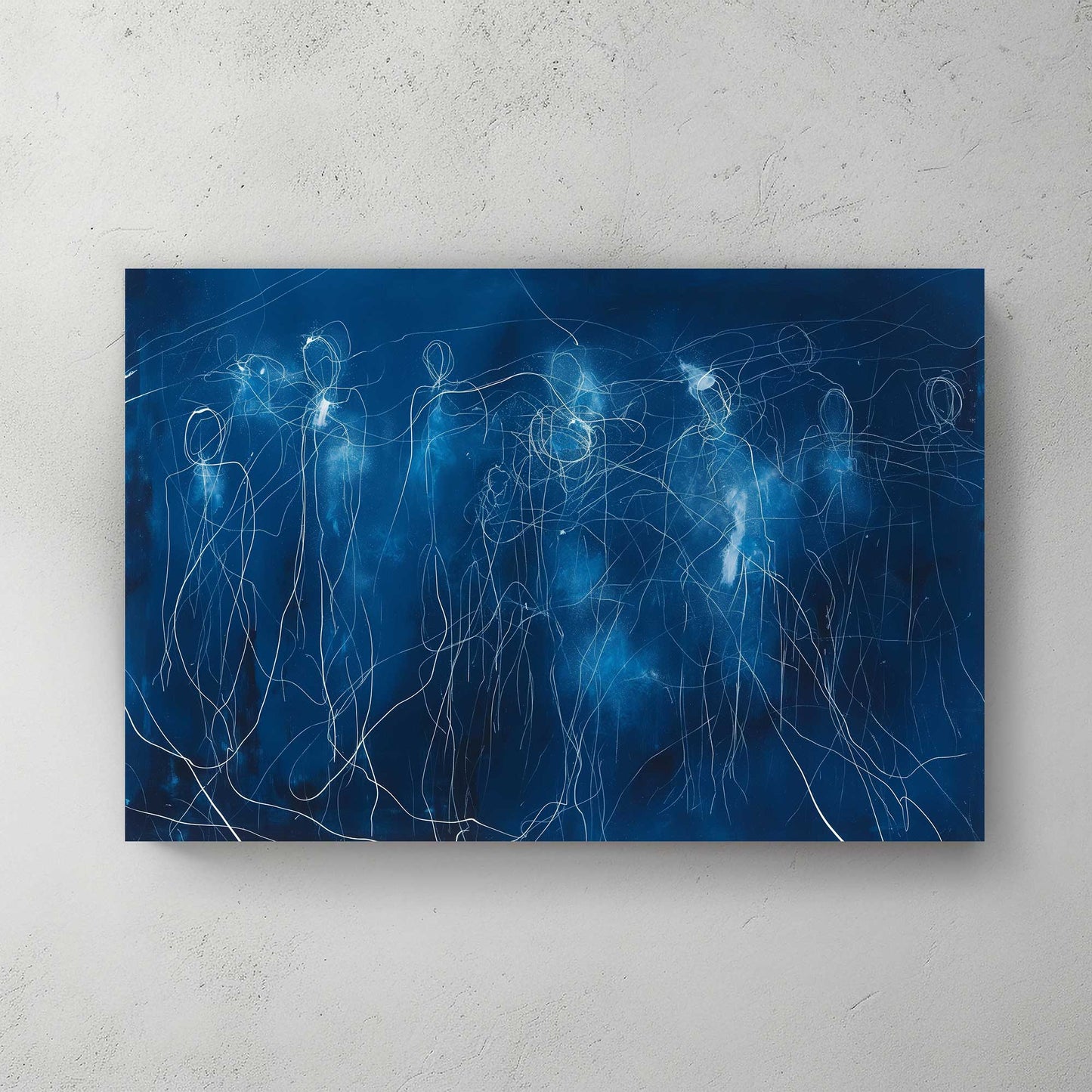 Blue Outlines #1315 Canvas Wall Art & Metal Prints