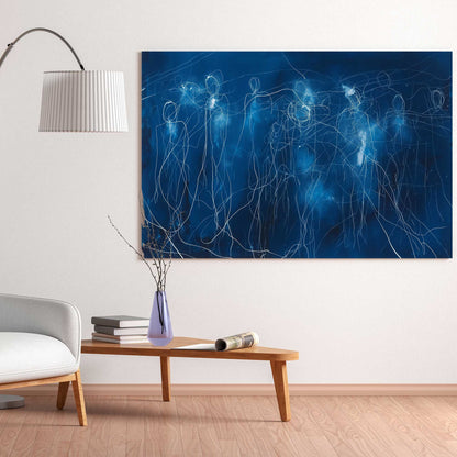 Blue Outlines #1315 Canvas Wall Art & Metal Prints