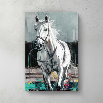 White Stallion #1325 Canvas Wall Art & Metal Prints