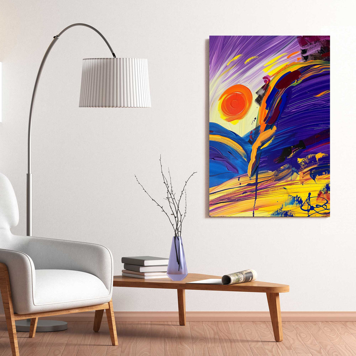 Sunset Abstract #1327 Canvas Wall Art & Metal Prints