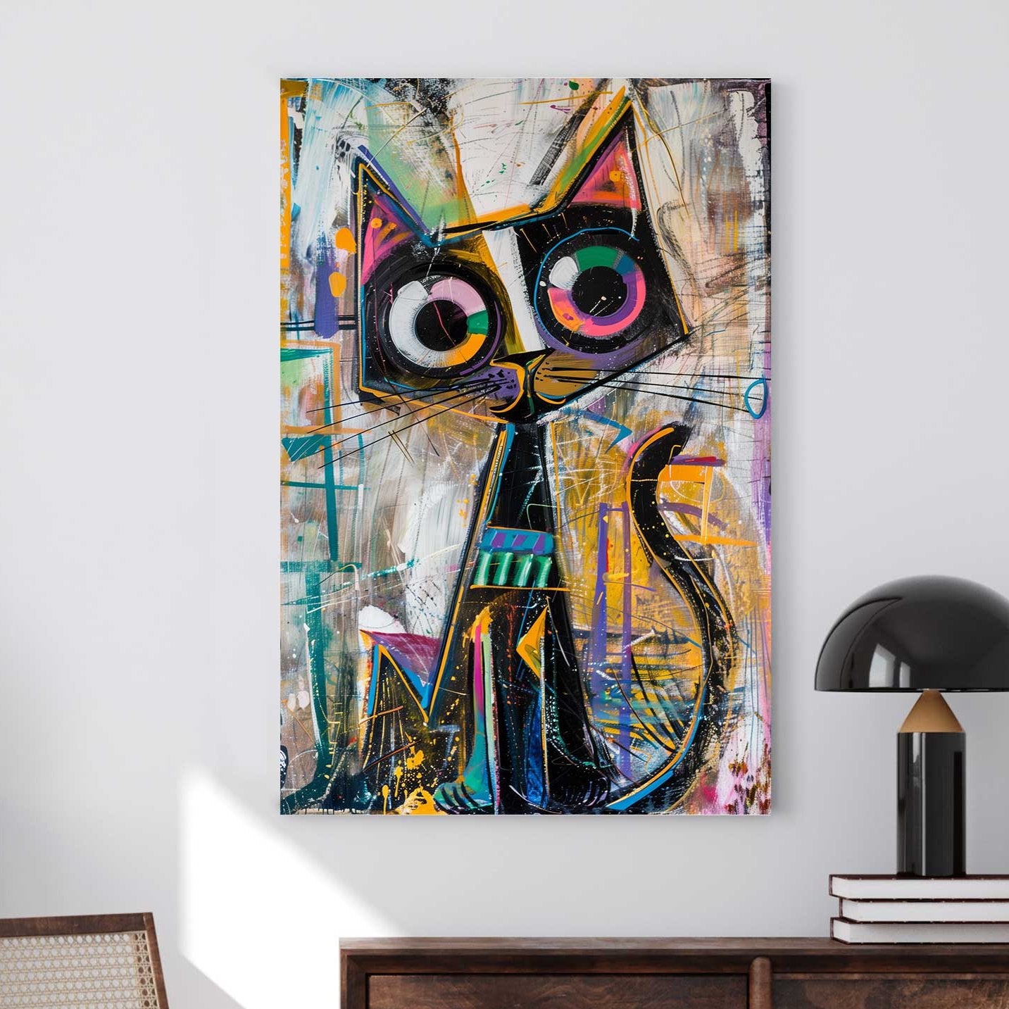 Curious Cat #1334 Canvas Wall Art & Metal Prints