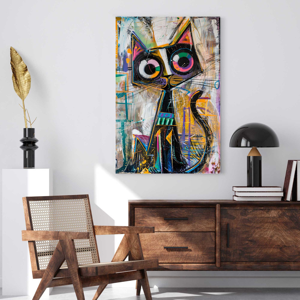 Curious Cat Graffiti Wall Art