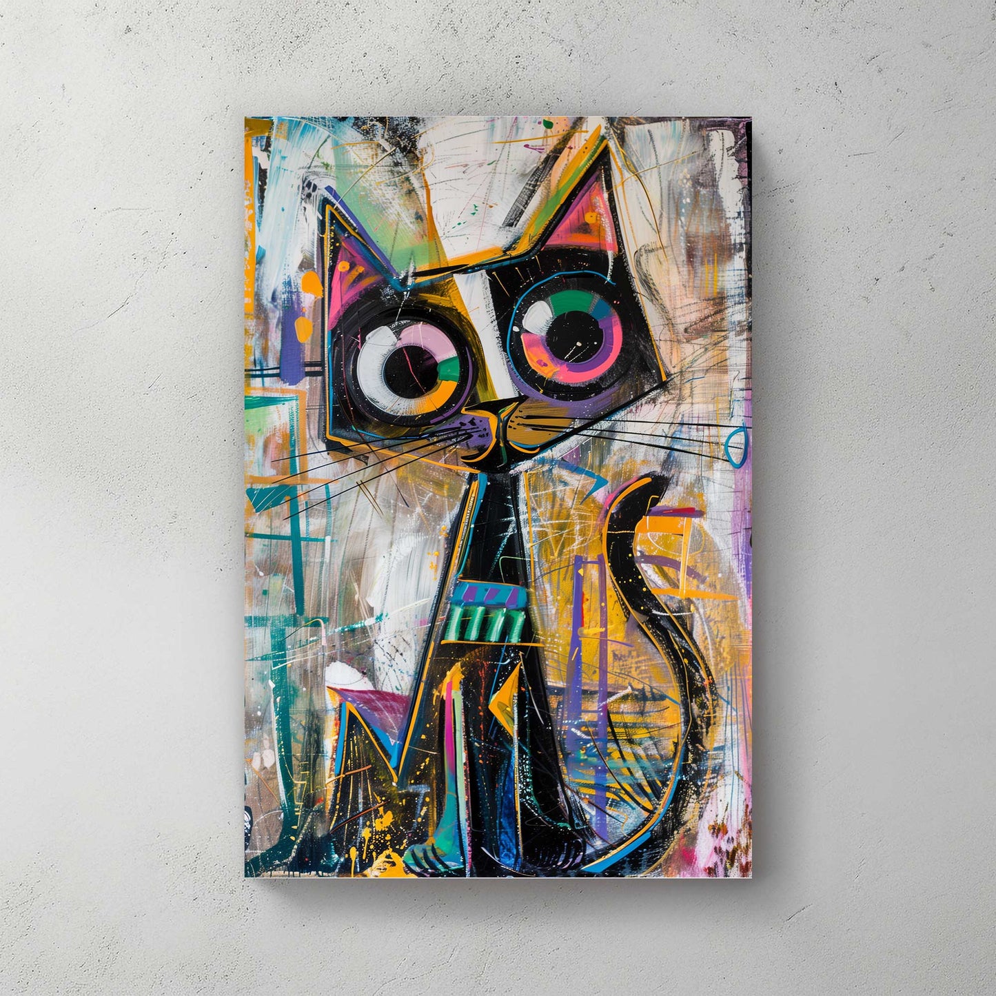 Curious Cat #1334 Canvas Wall Art & Metal Prints