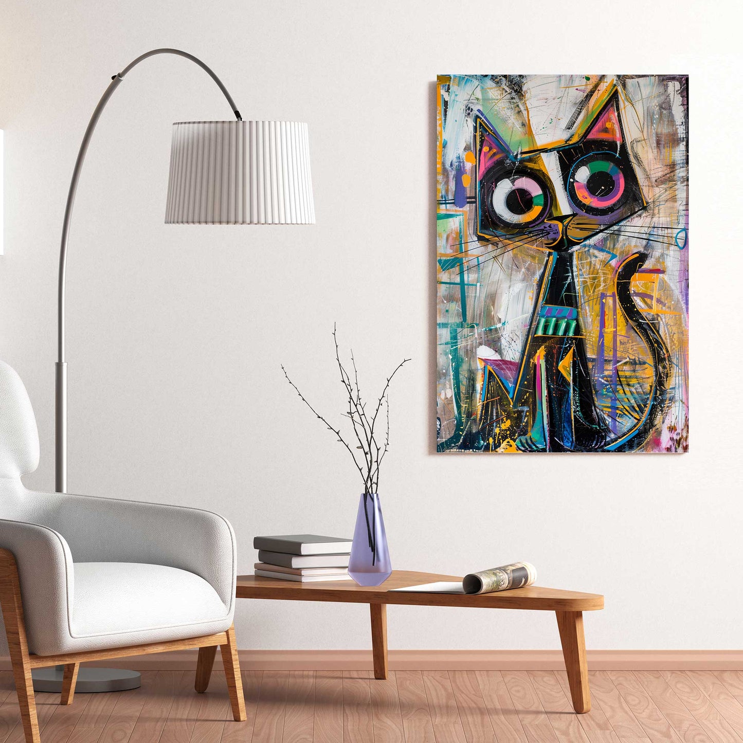 Curious Cat #1334 Canvas Wall Art & Metal Prints