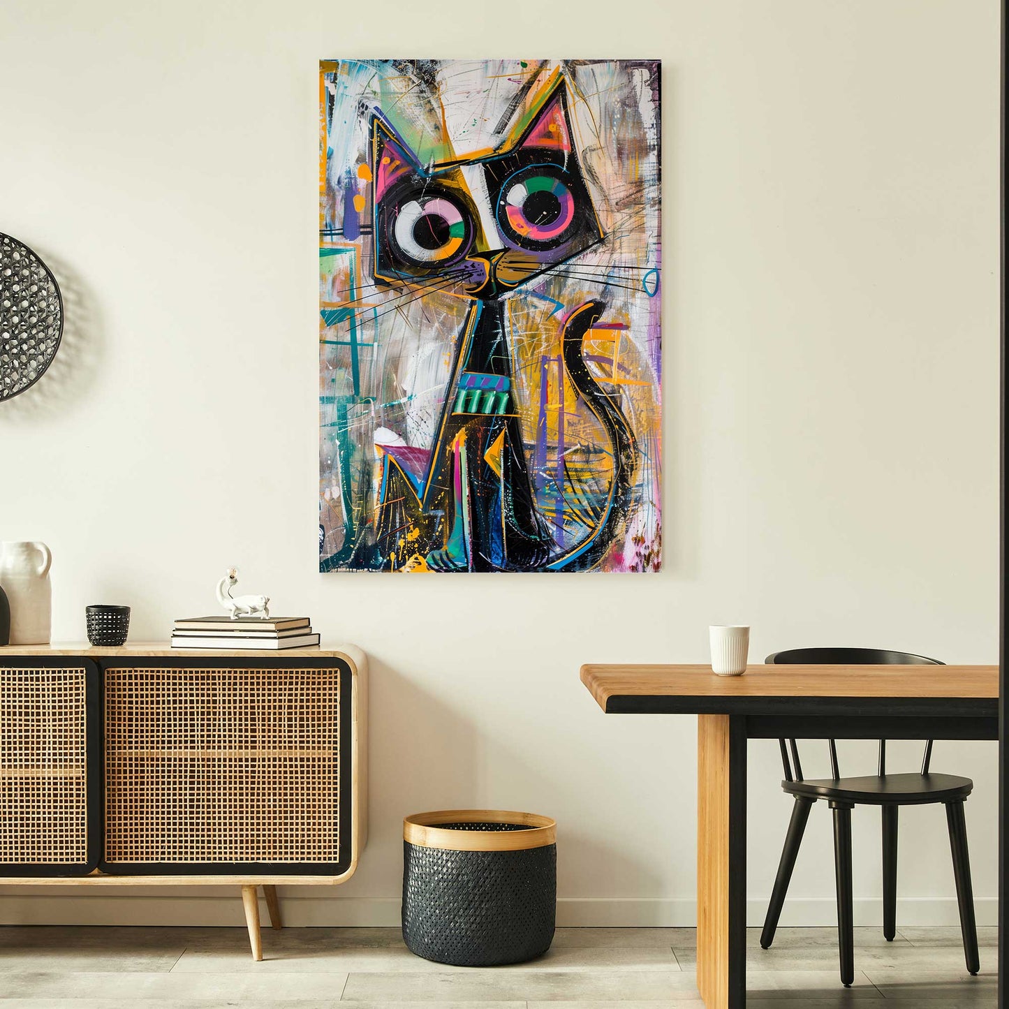 Curious Cat #1334 Canvas Wall Art & Metal Prints