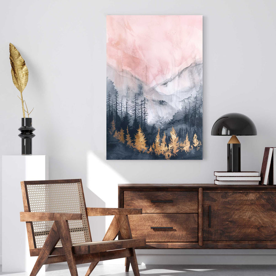 Golden Pines #1341 Canvas Wall Art & Metal Prints