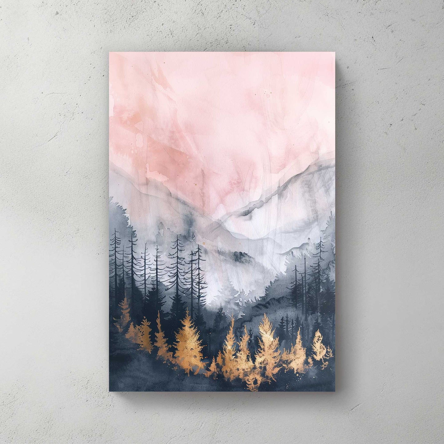 Golden Pines #1341 Canvas Wall Art & Metal Prints