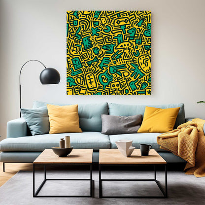 Funky in Yellow #1344 Canvas Wall Art & Metal Prints