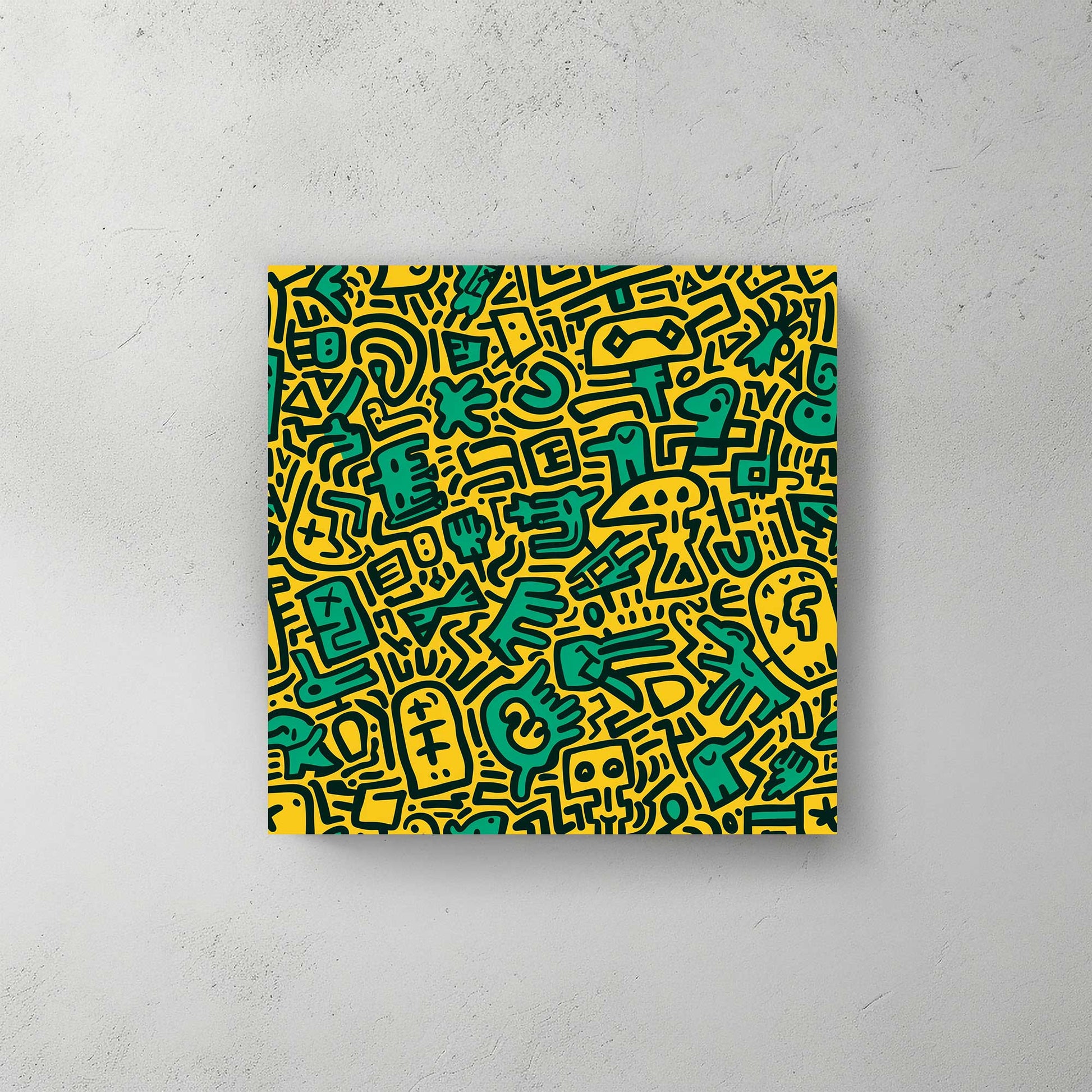 Funky in Yellow #1344 Canvas Wall Art & Metal Prints