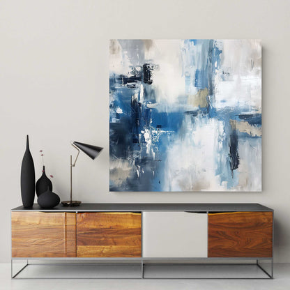 Winter Blues Abstract #1345 Canvas Wall Art & Metal Prints