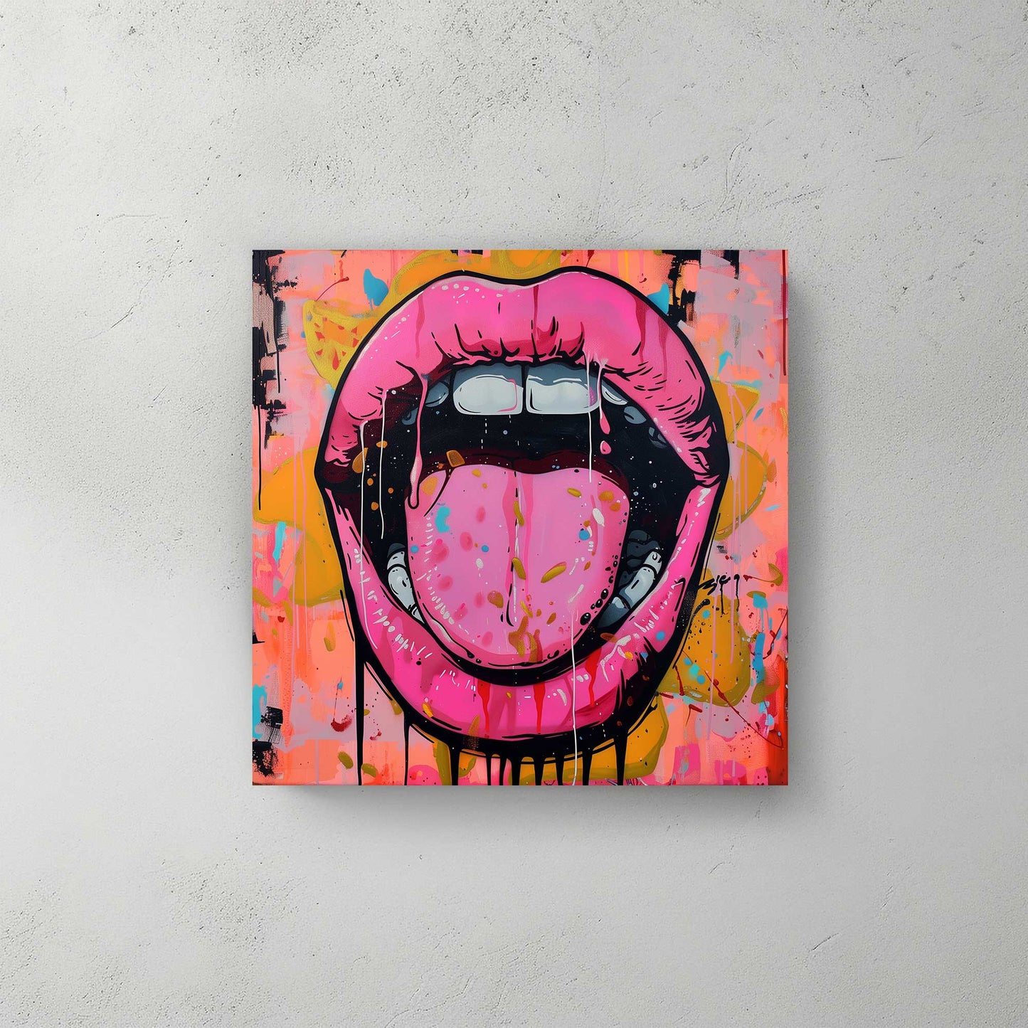 Pink Lipstick #1353 Canvas Wall Art & Metal Prints