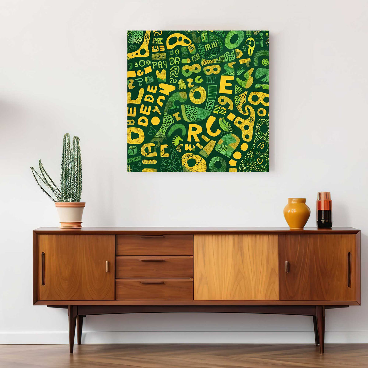Green and Yellow #1354 Canvas Wall Art & Metal Prints