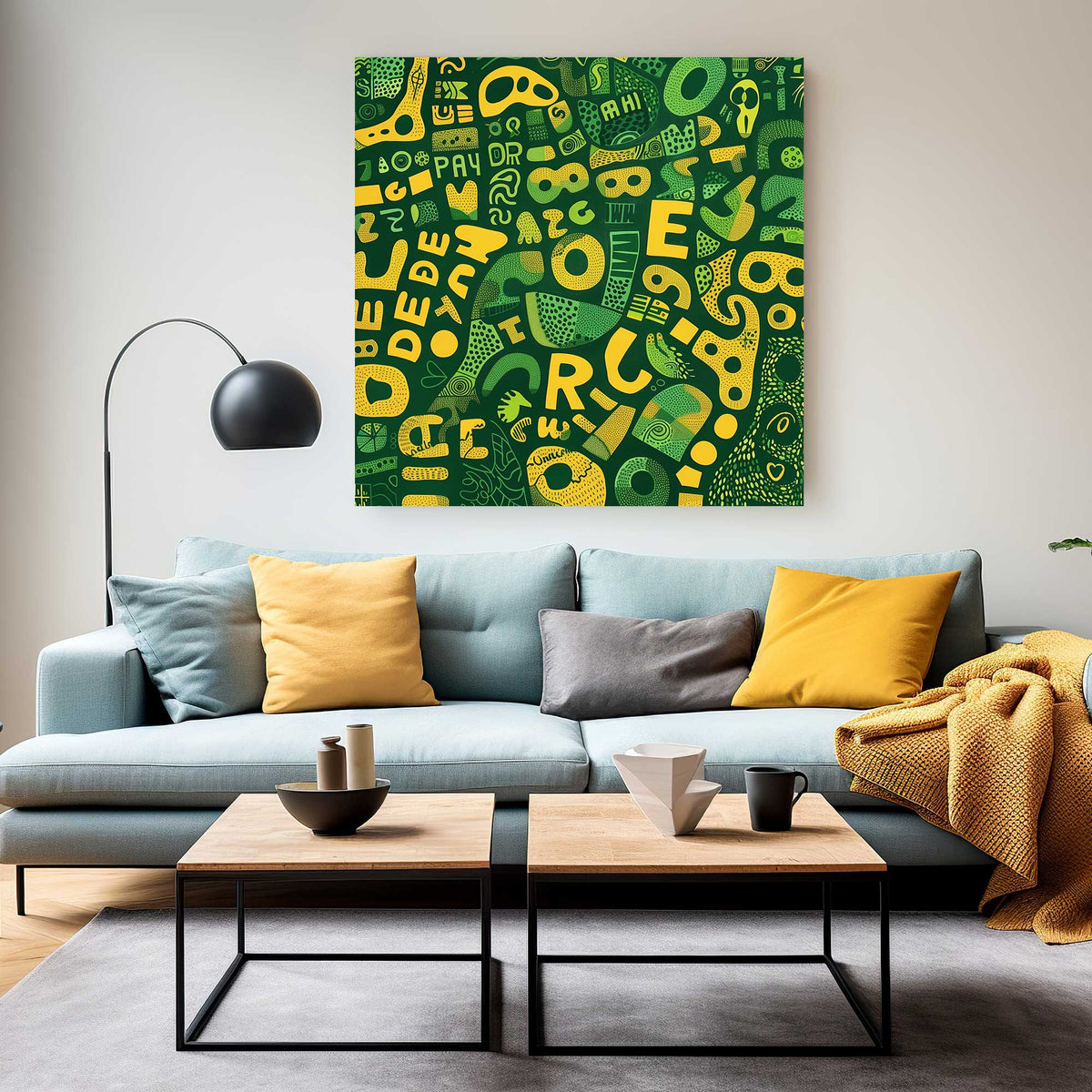 Green and Yellow #1354 Canvas Wall Art & Metal Prints