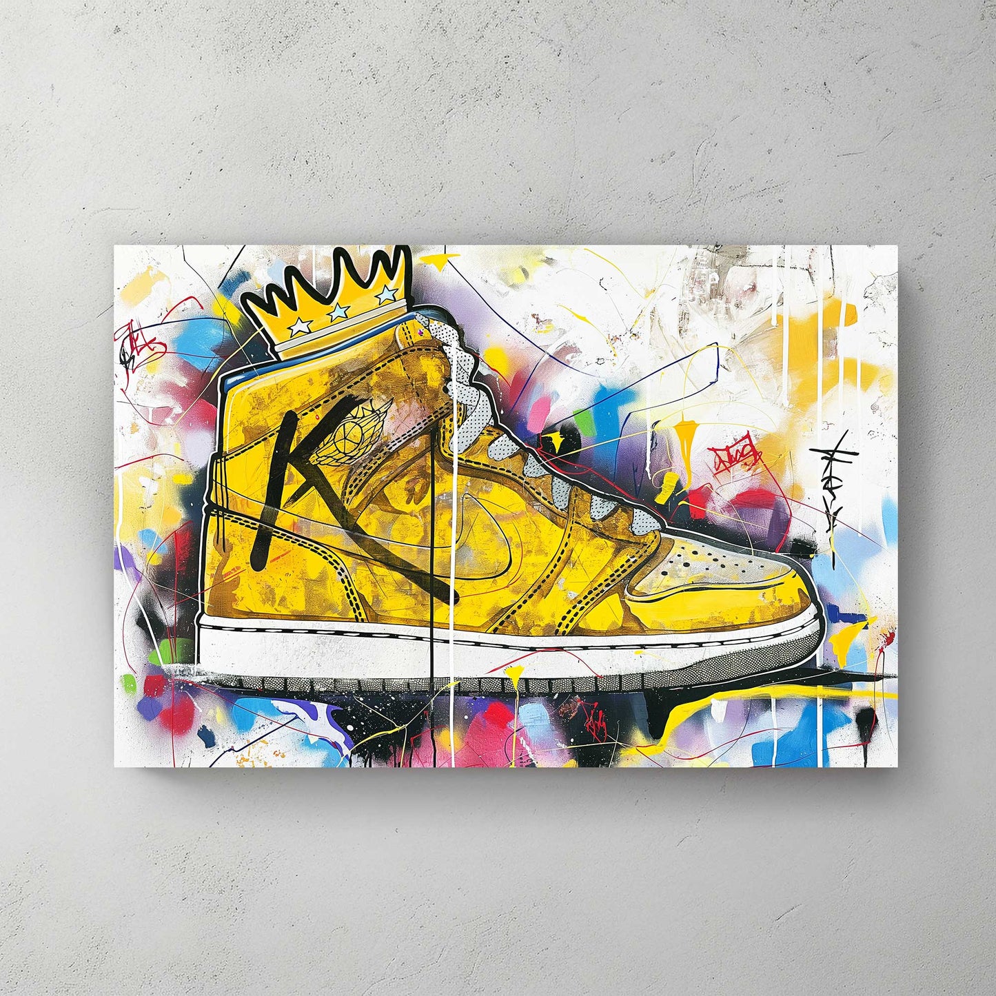 Yellow Jordan #1357 Canvas Wall Art & Metal Prints