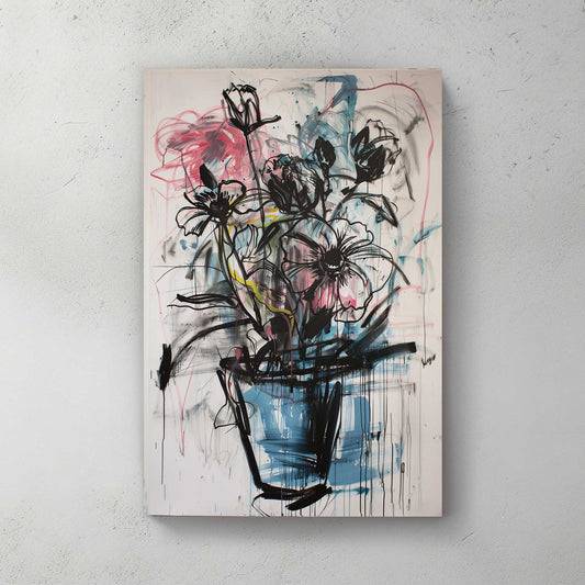 Flowers Graffiti #1368 Canvas Wall Art & Metal Prints