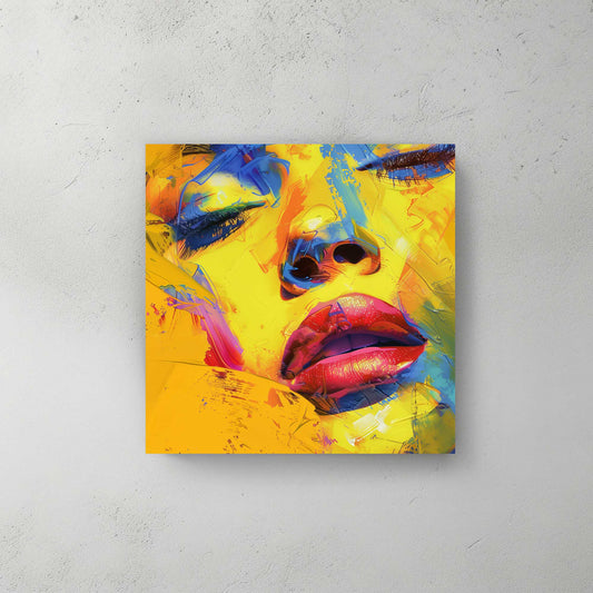 Lips Abstract #1372 Canvas Wall Art & Metal Prints