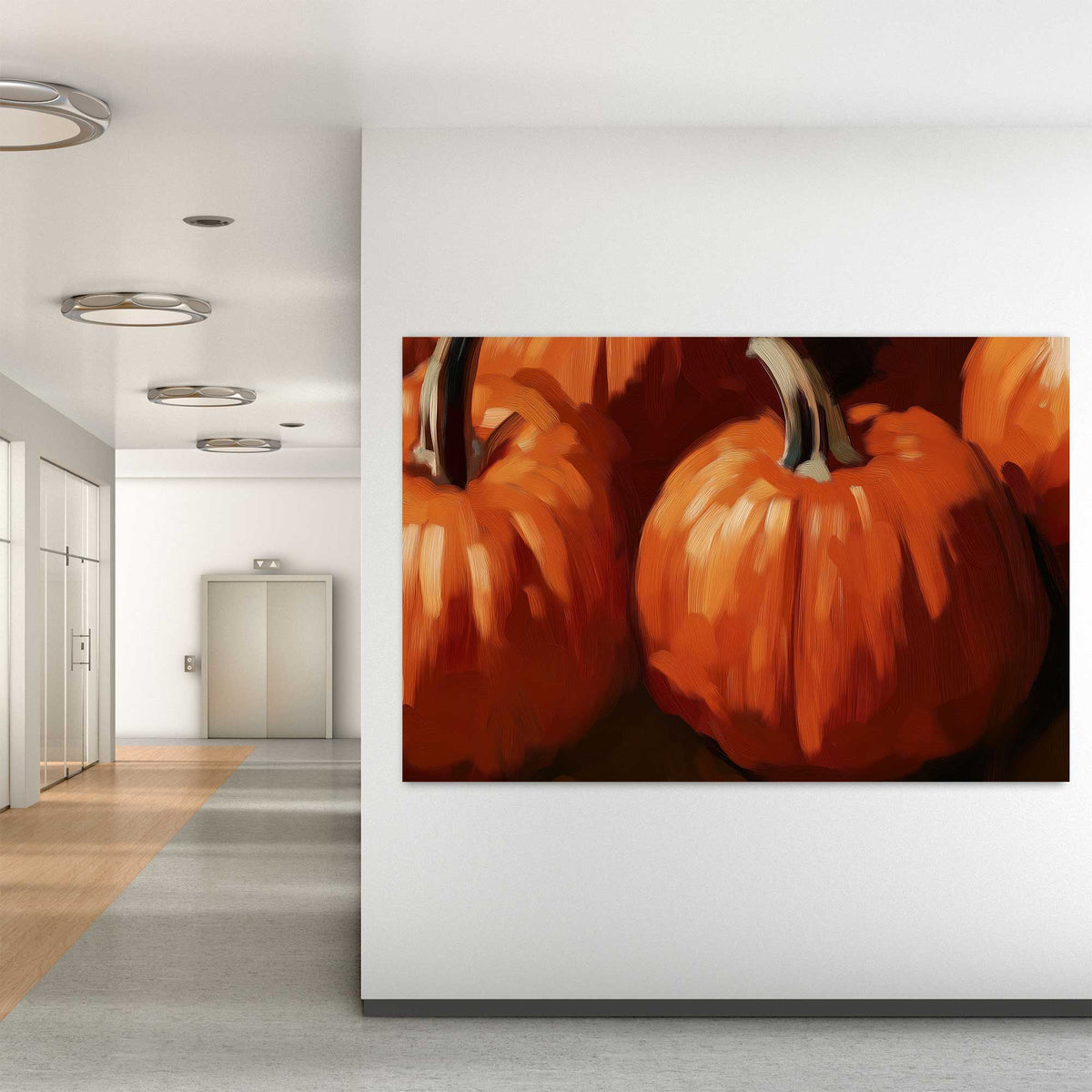 rustic harvest pumpkin wall art print for home
