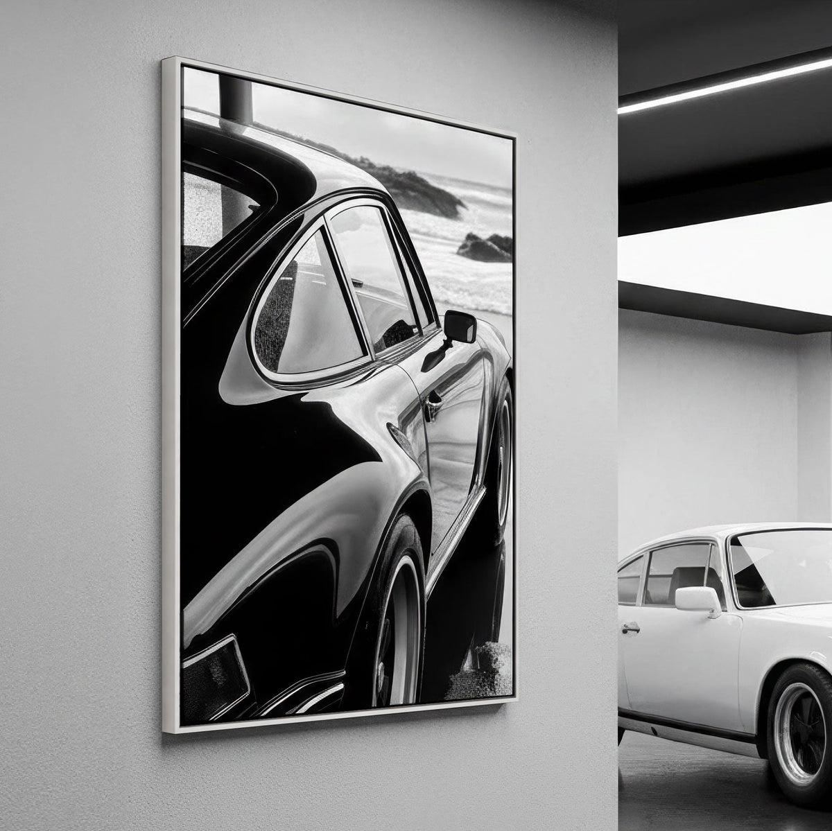 Coastal Porsche Reflections #1412 Canvas Wall Art & Metal Prints